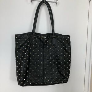 💎Leather black  tote bag with sliver studs💎